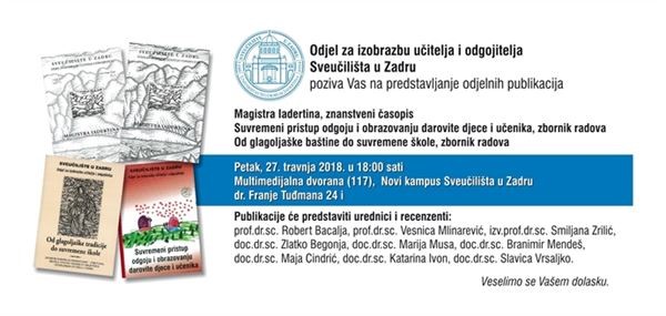 Odjel za izobrazbu učitelja i odgojitelja poziva Vas na predstavljanje odjelnih publikacija